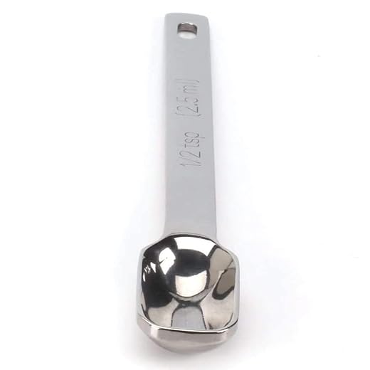 2lbDepot 1/2 Teaspoon Measuring Spoon tsp Heavy-Duty Stainless Steel Metal, Narrow, Long Handle Fits in Spice Jar, Single One Half ½ Tea Spoon