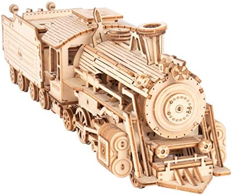 RoWood Model Cars to Build for Adults, 3D Wooden Puzzle for Teens, Scale Mechanical Model Train Building Kits - Prime Steam Express