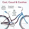 Kulana Lakona Shore Cruiser Bike, 26 Inch Bike for Women and Men, Single-Speed Beach Cruiser Bicycle, Rear Coaster Brake, Extra-Large Spring Saddle, Upright Riding Position, Fenders, Adult Bicycle #2