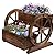 OIPRTGFJ Wooden Wagon Planter Box, Garden Planter with Wheels,Decorative Flower Planter for Flowers Herbs Vegetables for Indoor & Outdoor Decor,Wooden Flower Cart for Patio Garden Balcony