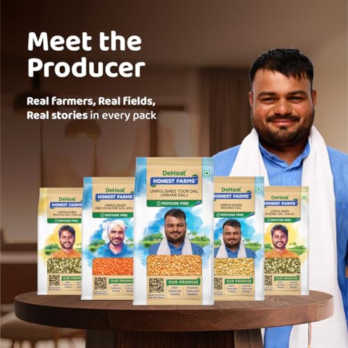 Image of DeHaat Honest Farms Pesticide Free Unpolished Toor Dal (Arhar Dal) 1 KG (Pack of 3)