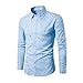 Produktbild Hemd Herren Btruely Langarm Bluse Drucken T-Shirt Gedruckt Beiläufig Slim Fit Stilvoll Hemd (M, Blau)