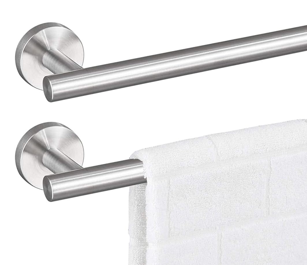 Photo 1 of 28 Inch Towel Bar 2 Pack for Bathroom 9/12/16/24/28/33 Inch Kitchen Hand Towel Holder Brushed Nickel Stainless Steel 304 RUSTPROOF Wall Mount Towel Rod 2 of Pack (2, Brushed Nickel, 28 Inch)
