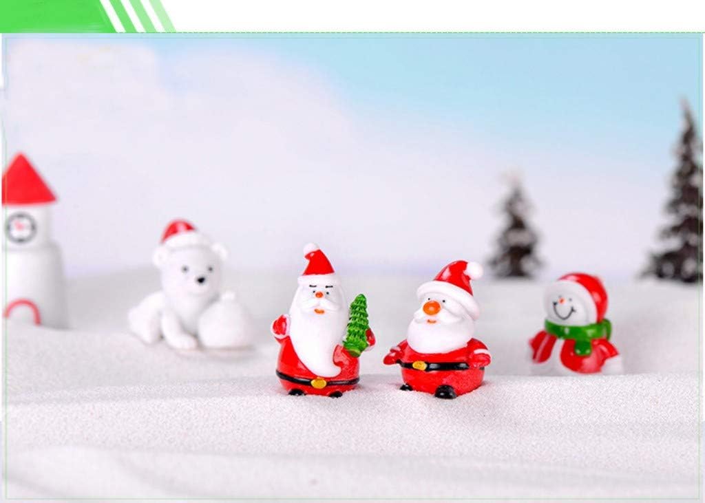 Mini Christmas Figures 9PCS Christmas Resin Figures Christmas Miniature Ornament Kits Set Resin Crafts Decoration For Christmas Party Supplies - Image 5
