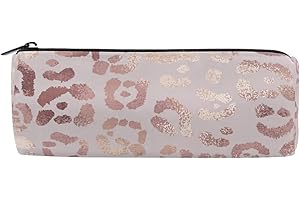 Rose Gold Leopard Animal Print Pencil Pouch: The Ultimate Storage Solution for All Ages!