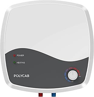 POLYCAB Superia 5-Star 15L Water Heater (Geyser) 5-yr tank & 2-yr product warranty Temperature Control Knob Enhanced Safety, Rust Proof Tank Efficient Heating White