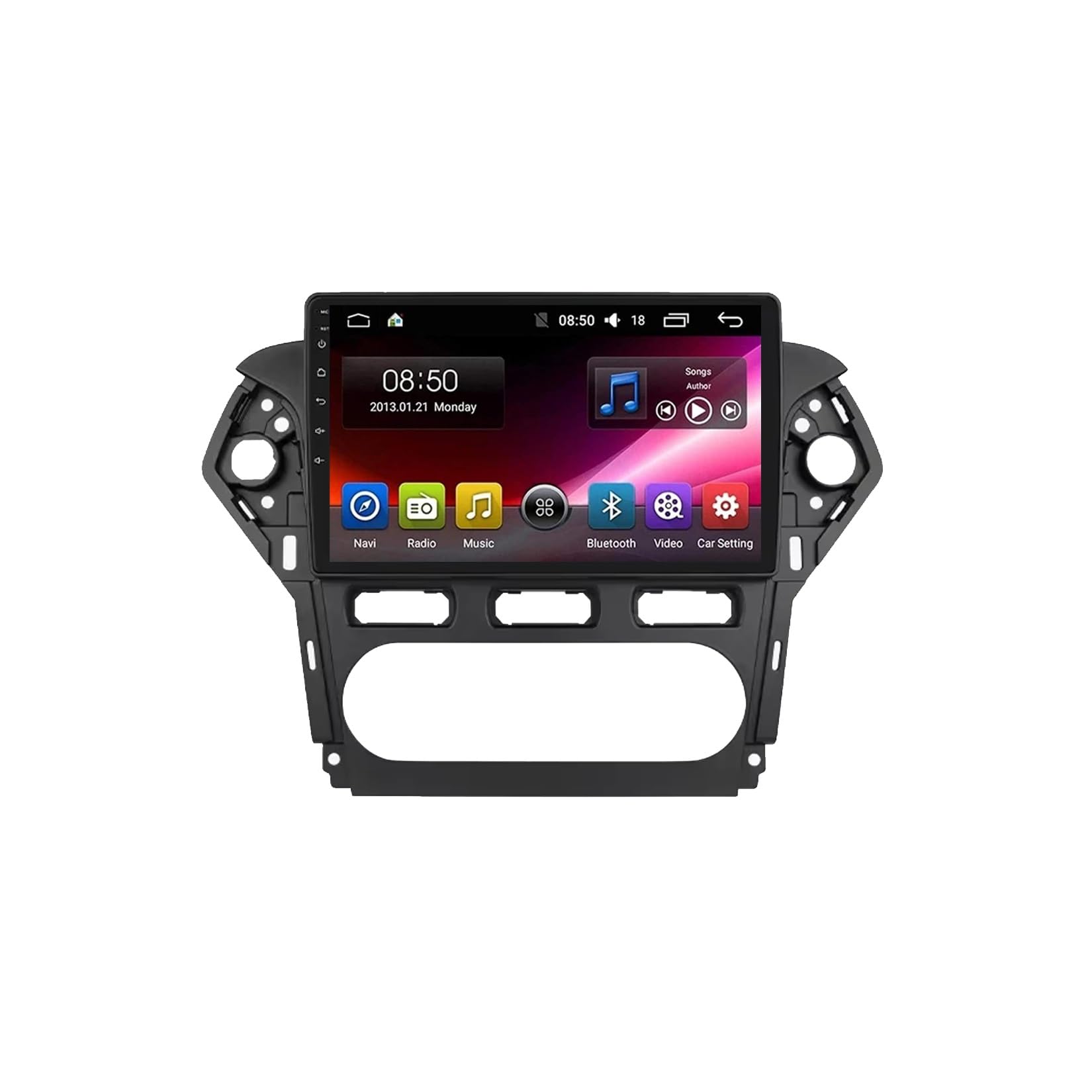 Car Stereo Carplay Radio de Coche para Ford Mondeo 4 MK4 2010-2014 HD Pantalla Táctil+Llamadas Manos Libres Bluetooth+WiFi, Navegador GPS/Mandos Volantes, 4 Nuclear 1G+16G