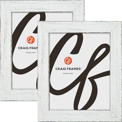 Craig Frames Jasper, 15x23 Picture Frame, Rustic Farmhouse White, Set