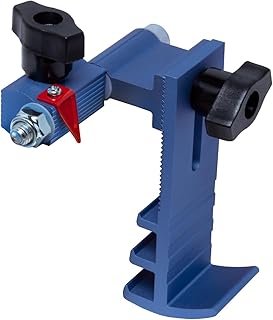 POWERTEC Adjustable Swing Flip Stop with 5/16"-18 T-Bolt for Universal T-Track Fences – Fits 2-1/4" to 3-1/2" High Fences, Ideal for Miter Saws, Router Tables, Band Saw Fences, and More (72123)