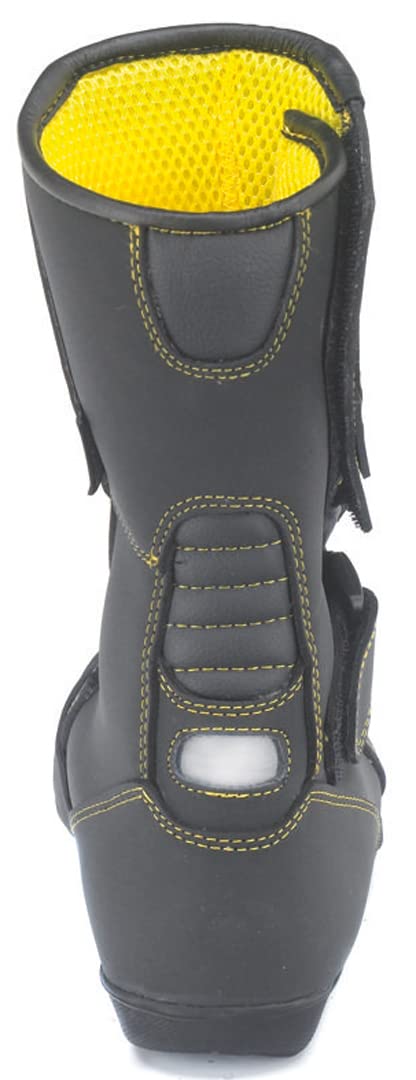 Kochmann Kinder Motorradstiefel 39 schwarz gelb Rindleder wasserdicht winddicht