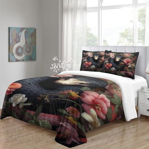 Housses de couettes serpent 3D microfibre avec fermeture éclair