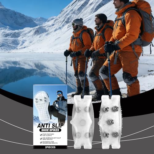 Antirutsch Spikes, 2026 Neu Anti Rutsch Schuhspikes, 1 Paar Ice Schuhkrallen mit 5 Zähne Universal Non-Slip Gripper Spikes Antirutsch Spike zum Überziehen Ice Grips für Schuhe Stiefel, Spazierengehen