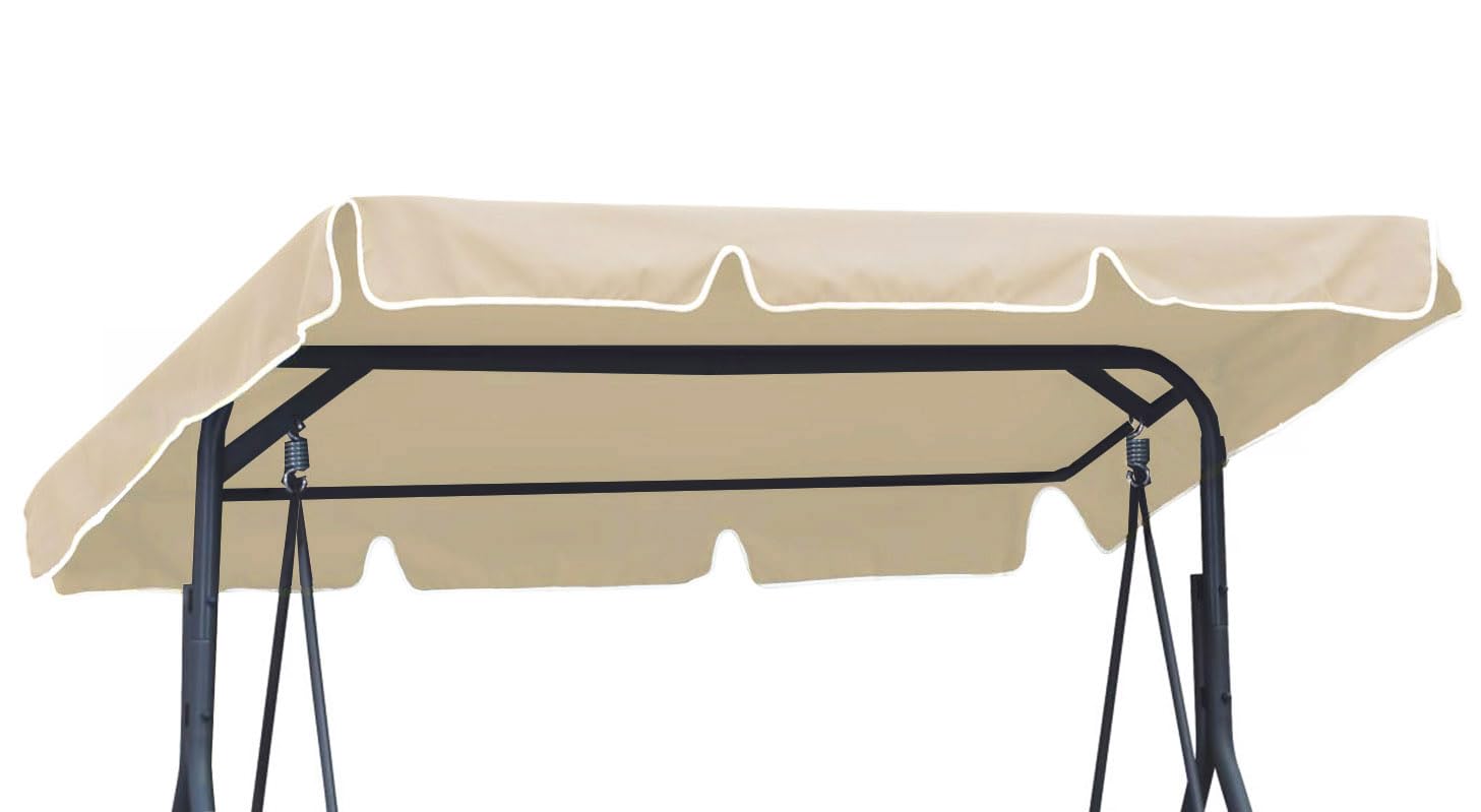Ferocity Beige Universal Coloured Replacement Canopy For Garden Swing Cover 3 Seater Xl Size 210X145 Cm Patio Hammock Cover Top Garden Outdoor Size 210 X 145 Cm [101]