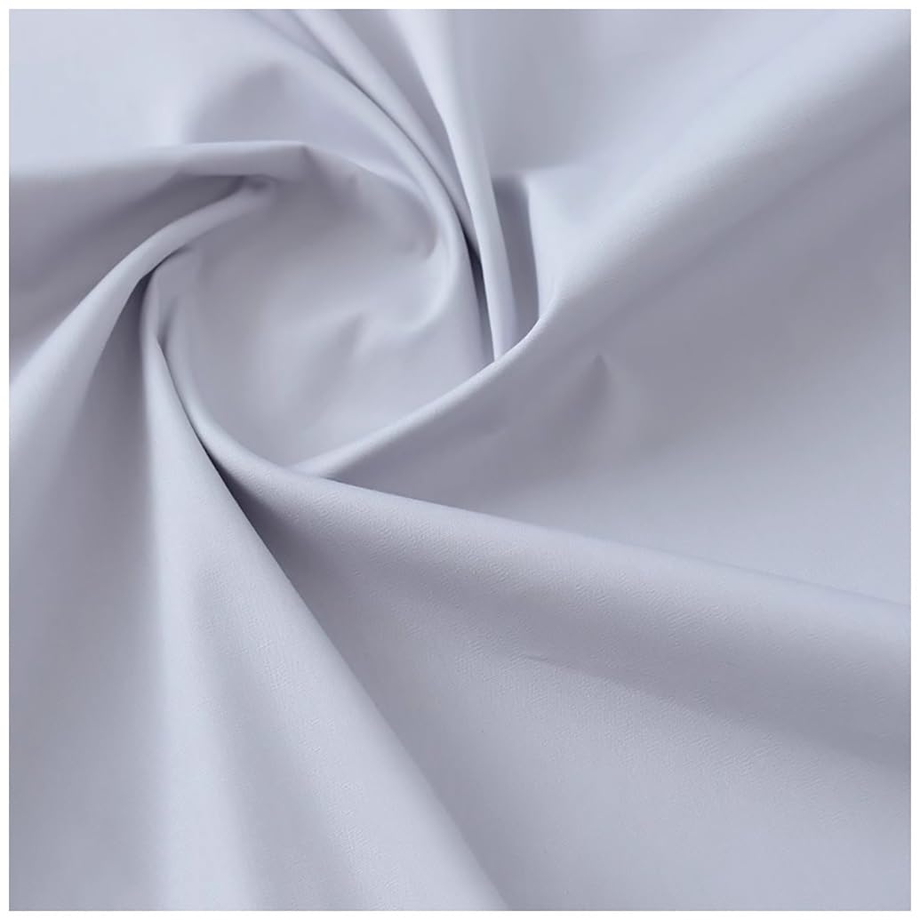 Popeline-Stoff, Baumwolle, Natur, Meterware, 140 cm breit, weicher Musselin, Nähstoff, Bekleidungsstoff (hellgrau, 1,4 x 3 m)