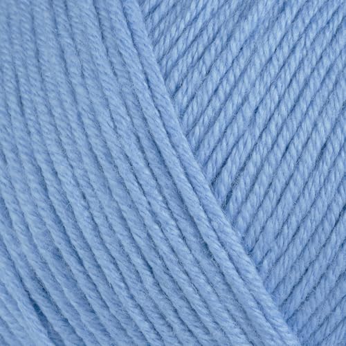 Image of Baby Cotton Blend Yarn - Soft Sport Weight Yarn for Crochet & Amigurumi - 50g /180yds - 60% Cotton 40% Acrylic - Ideal for Baby & Knitting Proj. & 10 Stitch Markers(Light Blue, 4 Balls)