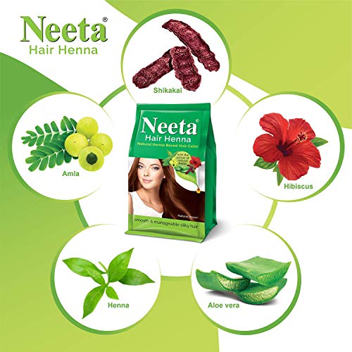 Polvo de Henna para Cabello Neeta Tinte Natural Sin Amoníaco 125g miniatura 3