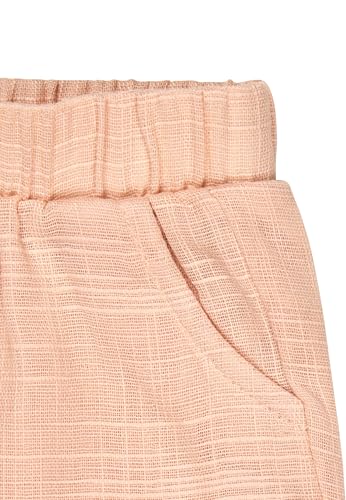 Sterntaler Shorts Leinenoptik - Kurze Babyhose aus Baumwolle in Leinenoptik - Mädchen Sommerhose mit elastischem Bund und Zierknöpfen - Baby und Kinder Bekleidung - Aprikose, Größe 80