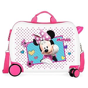 Disney Valigia 4 Ruote Duro Topolino Bambini e famiglie Trolley Cavalcabile 360 Valigia per bambini a 360º Fucsia