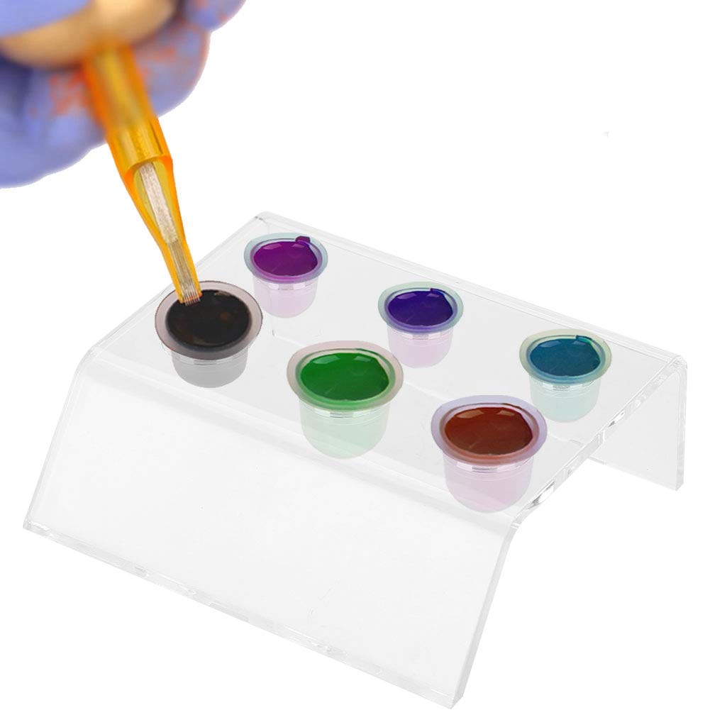 Ink Holder,Arched Acrylic Permanent Makeup Microblading Pigment Cup Stand Ink Holder-image-46