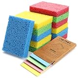 Vilphel 12 Counts Multipurpose Kitchen Sponges Pack Compostable Biodegradable Compressed Cellulose Sponges 18X Super Absorption POP UP Eco Sponge for Household Use