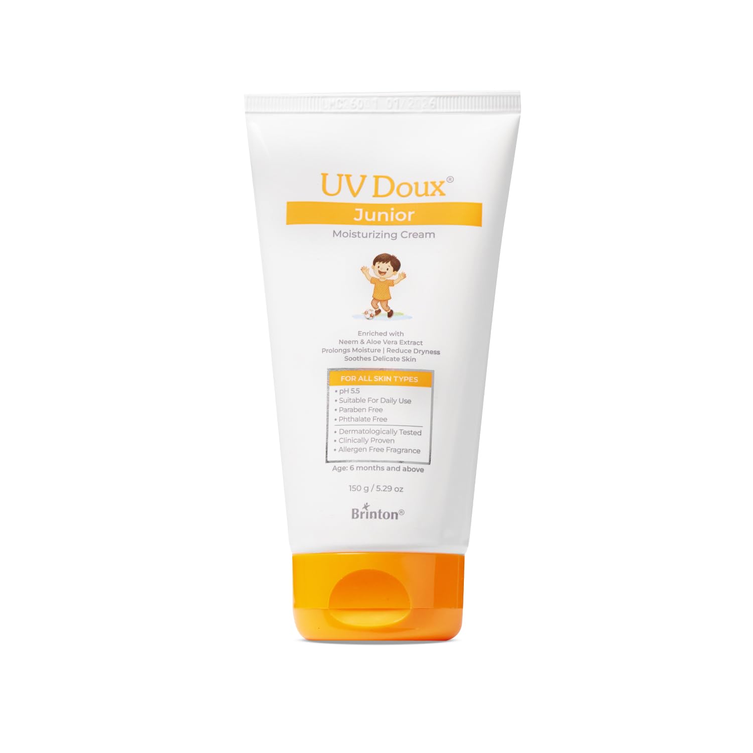 UV Doux Junior Moisturizing Cream for Babies & Kids (150g) | With Neem & Aloe Vera Extract | Long-Lasting Hydration, Soothes Delicate Skin & Reduces Dryness | pH 5.5 | Dermatologically Tested | 6 Months+-image-3
