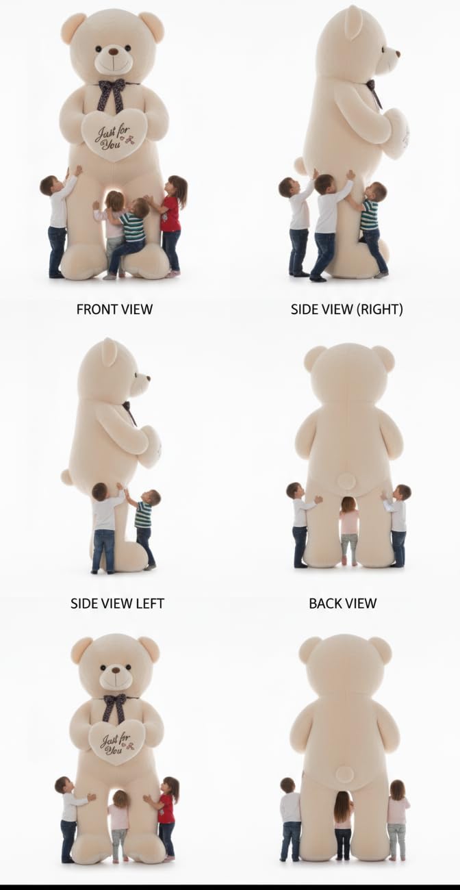 Pampam Toys Giant Teddy Bear, 8 Feet Long, Plush Stuffed Animal 2