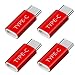 USB Type C Adapter, 4-Pack OneKer USB C to Micro USB Convert Connector Fast Charger Compatible Samsung Galaxy S10 S9 S8 Plus Note 9 8, Pixel 2 XL, LG V20 G5 G6, Nexus 5X 6P,Nintendo Switch,HTC 10(Red)