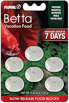 Fluval Betta Vacation Feeding Block – Slow Release Fish Food for Betta Fish – Weekend & Short Trip Automatic Feeding Solution – Easy No-Mess Aquarium Food Block