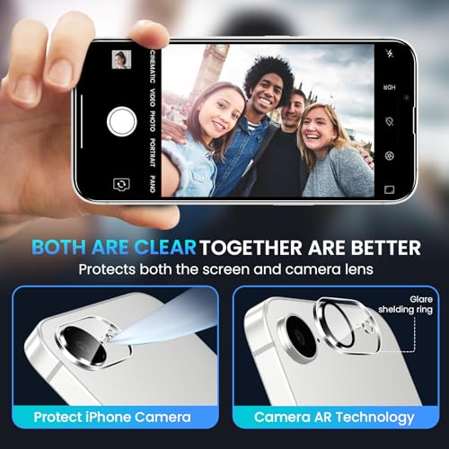 Image of Fotbor otbor 3Pack iPhone 16e / 17e 6.1 inch Screen Protector with 3Pack Camera Lens Protector, 9H+ Tempered Glass Easy Installation Kit, Case Friendly