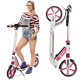 Scooter for Kids Ages 6-12 - Scooters for Teens 12 Years and Up - Adult Scooter with Anti-Shock Suspension - Scooter for Kids 8 Years and Up with 4 Adjustment Levels Handlebar Up to 41 Inches High