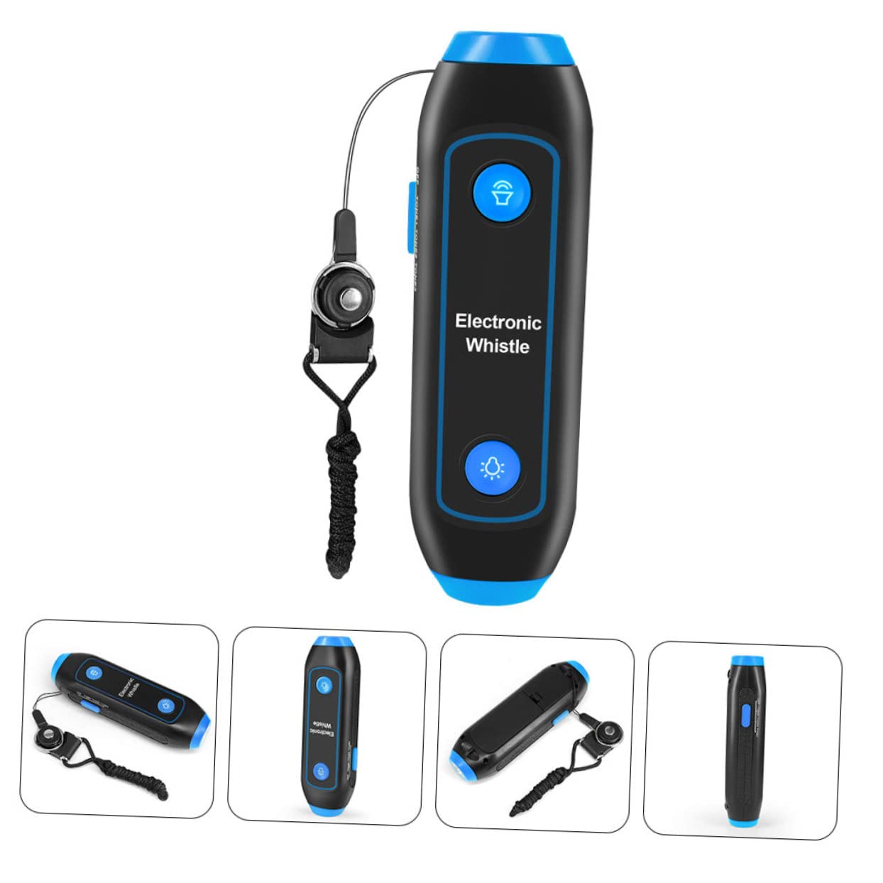 Hemobllo Sifflet Électronique Bleu en Abs, 120-150 DB avec Cordon