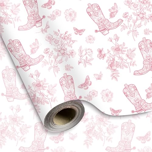 Papier cadeau anniversaire thématique cowgirl - Idée emballage original de 10,5m