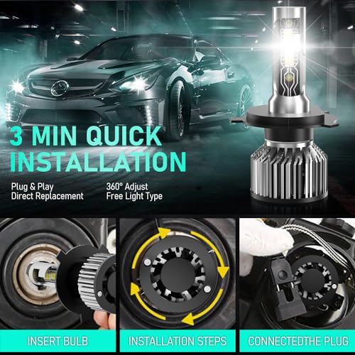 Image of Compatible for 2007 2008 2009 2010 2011 2012 2013 2014 Honda CR-V Headlight Bulbs, 9003 High Low Beam Halogen Replacement with Cooling Fan, 24000LM, Plug and Play, Pack of 2