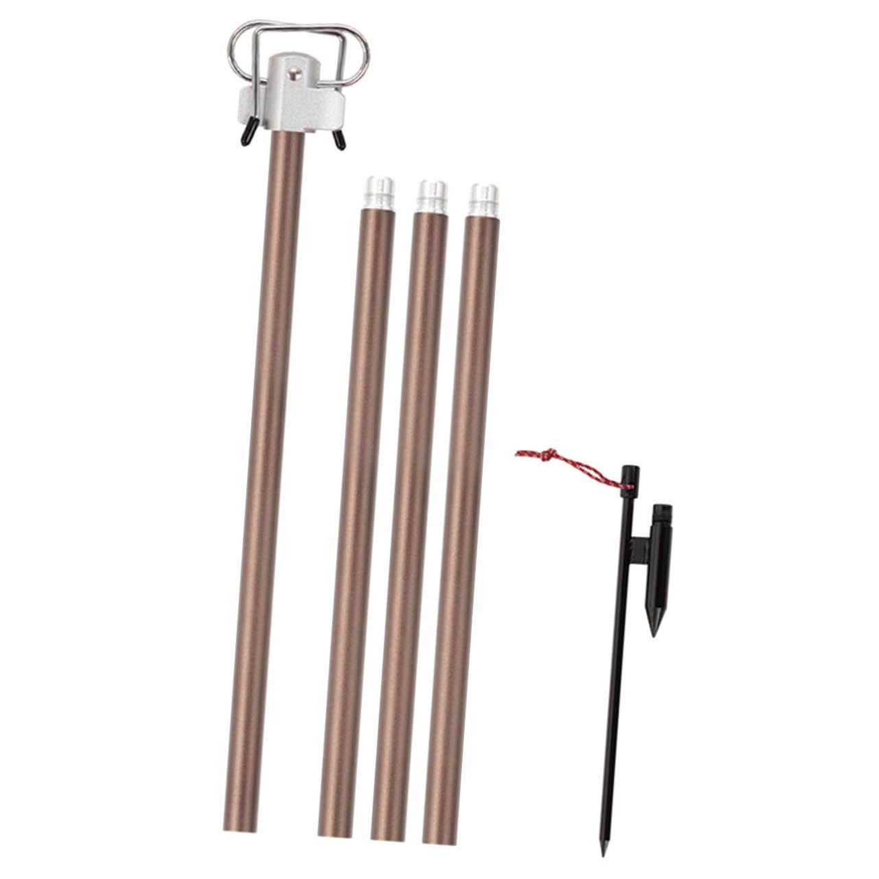 balacoo 2 Hooks Camping Light Bracket Aluminum Alloy Outdoor Lamp Rack Portable Led Camping Lantern Pole