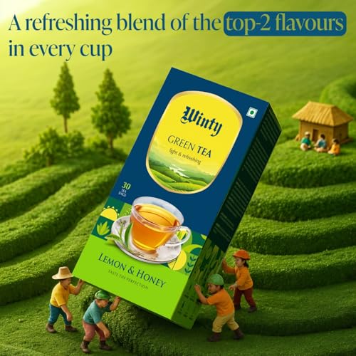Image of Winty Lemon & Honey Green Tea - Pack of 2 (30 Bags Each) | Aromatic Blend | Authentic Wellness Ingredients | For Weight Management, Immunity and Detox | Herbal Tea with No Preservatives