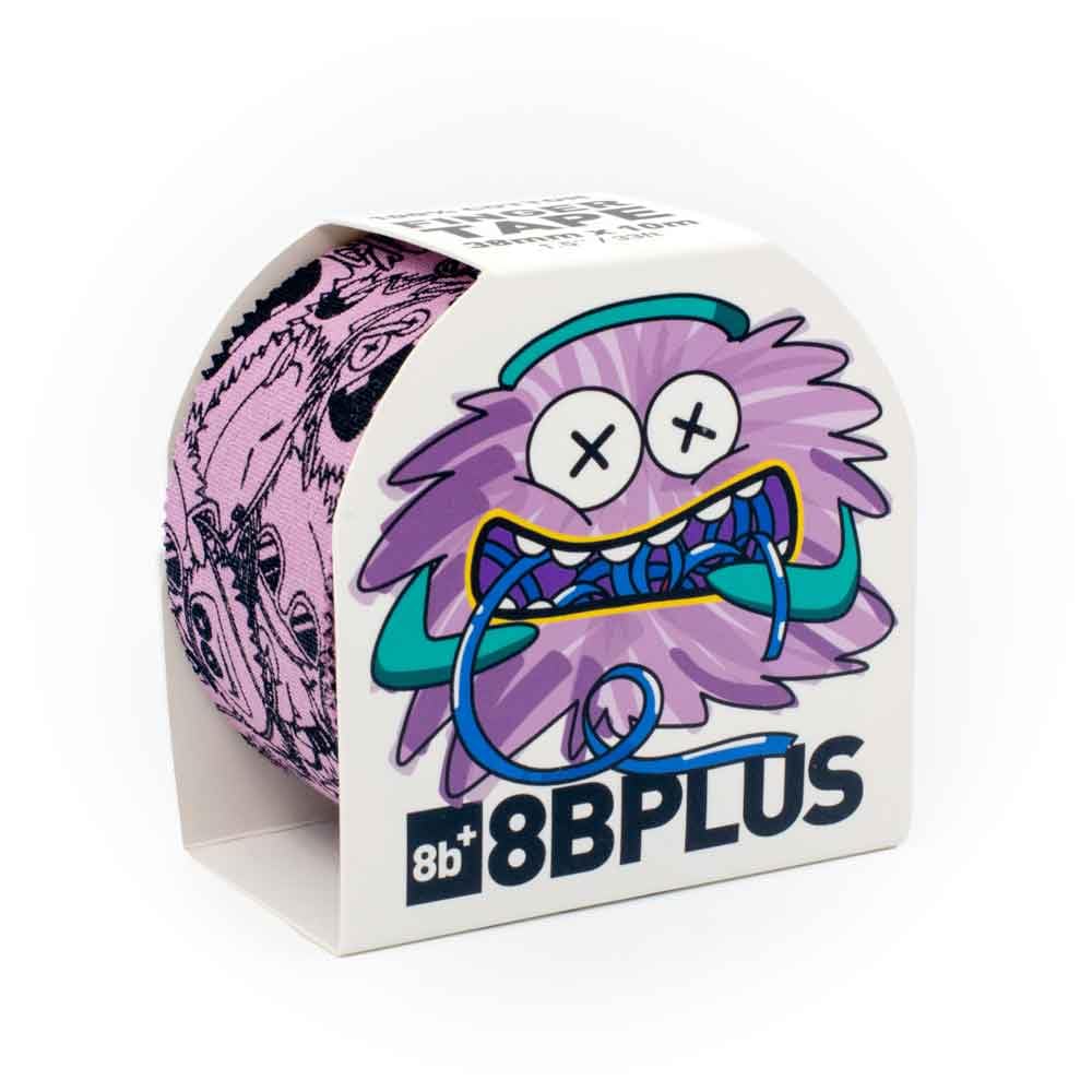 8BPLUS Cinta adhesiva para dedos 38mm x 10m para escalar, boulder, deportes de fuerza (Morado con estampado)