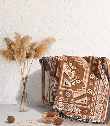 Boho-Überwurf-Decken, gestrickte Quasten-Decken mit Indianer-Dekor-Muster, Cadoca Bohemian Southwest Navajo Azteken-Design für Sofa Stuhl Couch Outdoor Reisen Camping Strand Bett Überwürfe Cover