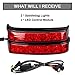 PSLER Saddlebag Housing Tail Run Brake Turn Light Lamp LED Len for Touring Street Road Glide CVO Electra Glide Ultra Classic Ultra Limited CVO 2014-2022 (Black Red)