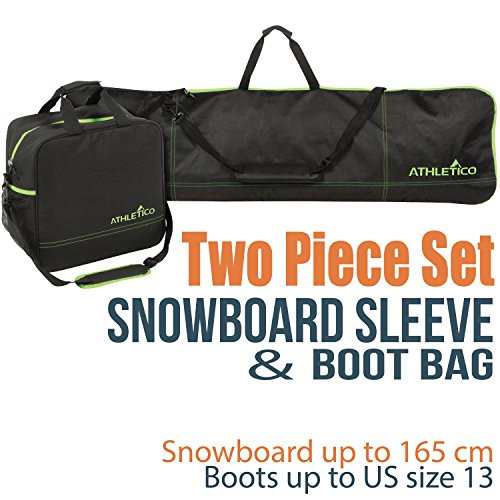 image for Athletico Two-Piece Snowboard and Boot Bag Combo | Store & Transport S