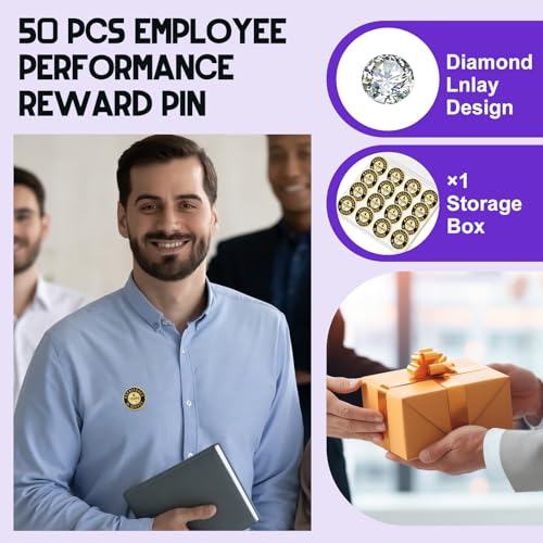 Image of Ferreve 50 /20 Pcs Year of Service Pins Employee Excellence Award Lapel Pin Performance Recognition Reward Anniversary