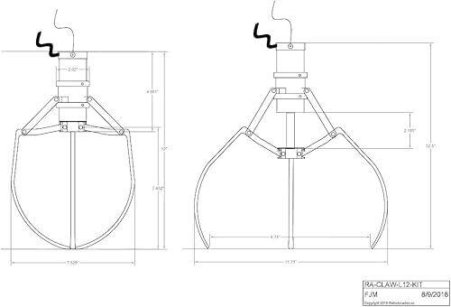 Miniatura 3 de Kit de mano de garra de repuesto de tamaño medio, la altura es de 12 pulgadas con bobina y tapa