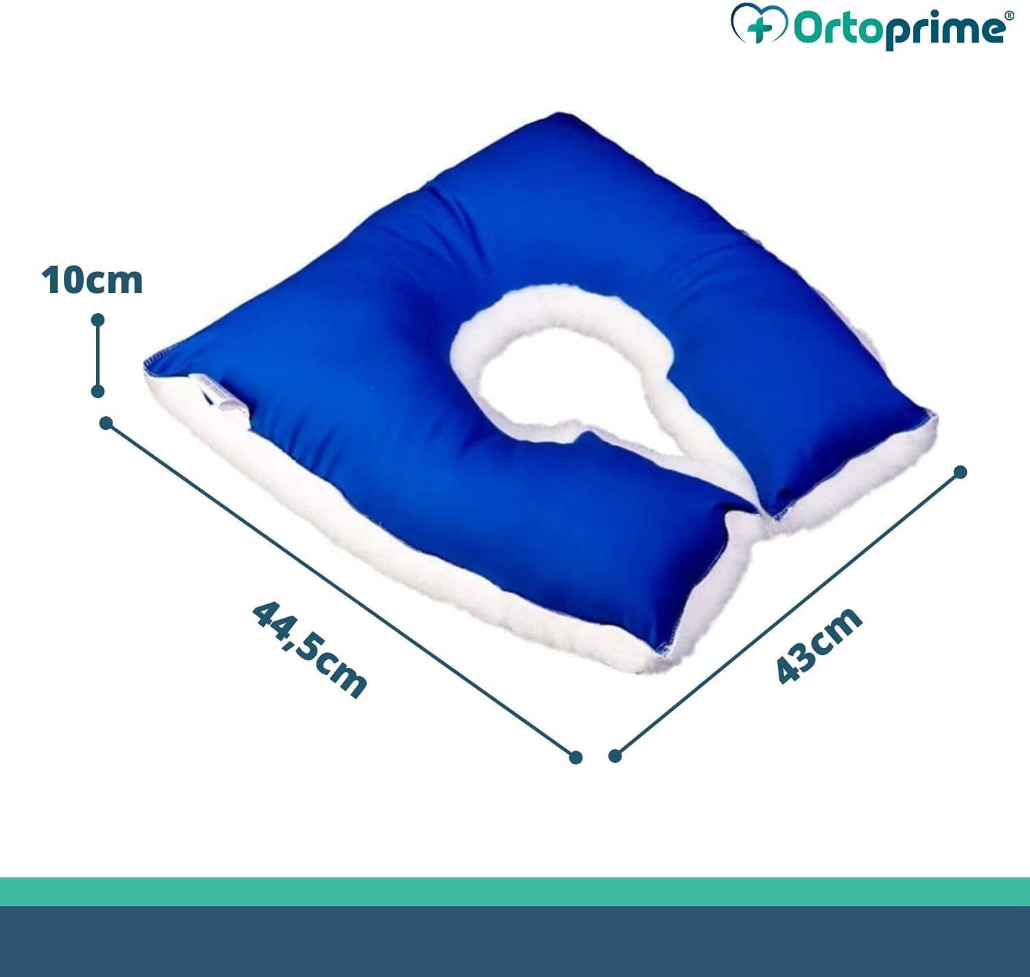 OrtoPrime Cuscino Antidecubito per Sedia a Rotelle - Cuscino Seduta Ortopedico Viscoelastico - Cuscino Memory Decubito - Cuscino Carrozzina per Anziani - Cuscino Antidecubito a U per Sedie a Rotelle