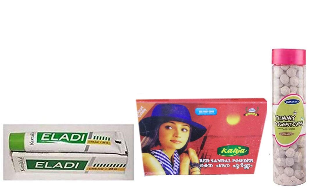Kotakalaarya VadyaSaala cream 500ml, With Free Dilbahars Yummy Digestives Aam Goli 900gm & Kalya Red Sandal Powder - Skin Care Powder 500 Gm