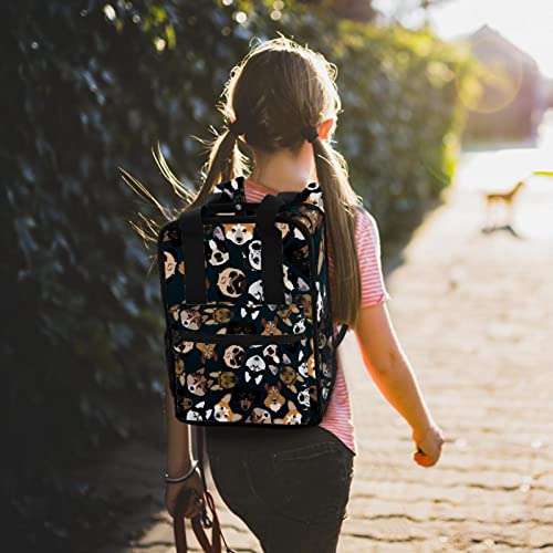 Sac à dos rétro pour garçons à motif fleurs taille unique ajustable - 7