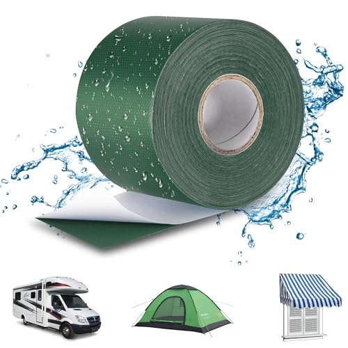 Lechin PVC Planen Reparaturband / 5,7cm x 10m Zelt Reparaturset/Reparaturklebeband für Gewebeplanen/Wasserdichte Textilklebeband für LKW Markise Pavillon Abdecktuch Flicken/Grün Planenflicken
