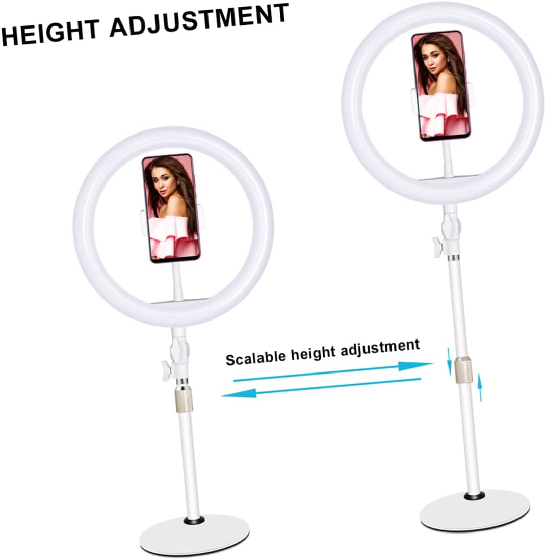 1pc Led Phone Holder Dimmable Beauty Filling Light for Live Streaming Makeup and Photography White