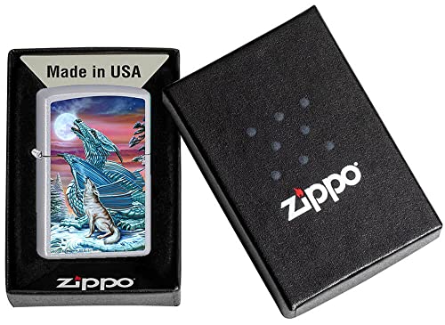 Encendedor Zippo Moonsong Wolf Satin Chrome miniatura 2