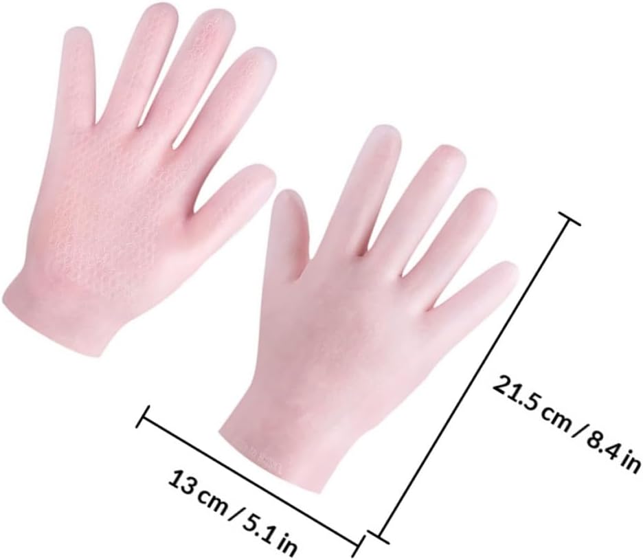 Moisturizing Gloves for Women and 1 Pair Pink Overnight Hydrating Gloves for Dry Hands for Nighttime Skin Nourishment and Brightening
