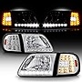 ACANII - For 1997-2003 Ford F150 Expedition LED Headlights w/LED Corner Signal Head Lights Lamps Driver & Passenger Side