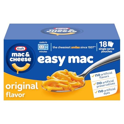 Kraft Easy Mac Original Mac & Cheese Macaroni and Cheese Dinner Microwavable Dinner, 18 ct Packets
